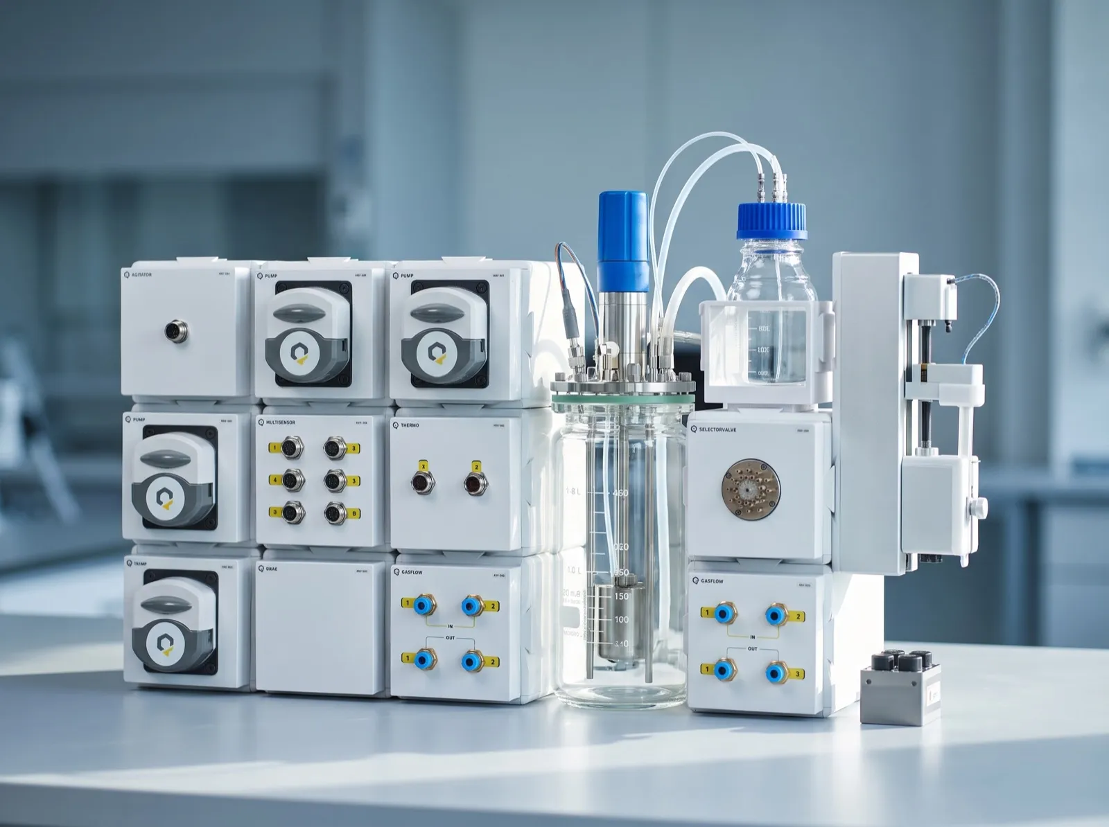 Benchtop (1–8 L) setup